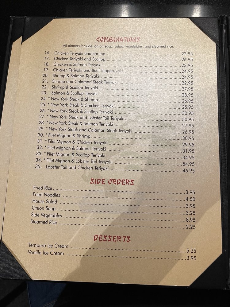 Bonsai Japanese Steakhouse Menu - Image 3