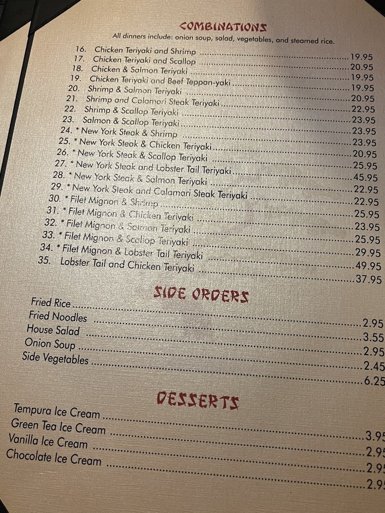 Bonsai Japanese Steakhouse Menu - Image 6